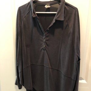 We The Free Long Sleeve Navy Tunic Top with Buttons